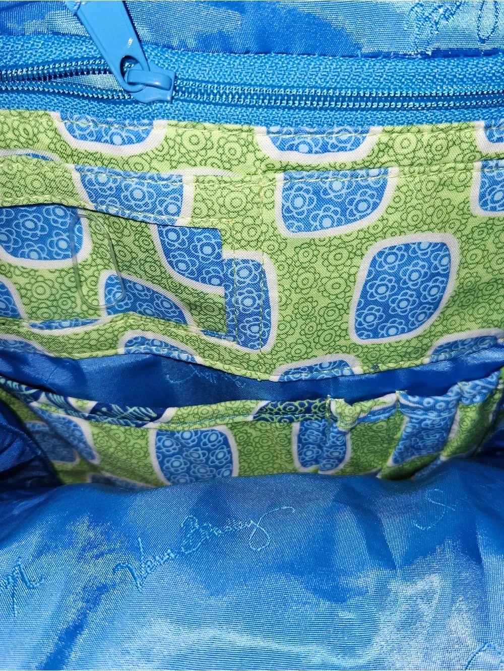 Vera Bradley Blue & Green Floral Quilted Backpack